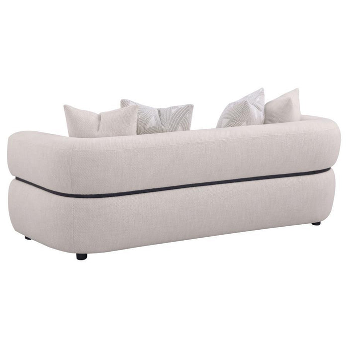 Jeanette - Fabric Upholstered Round Arm Sofa Set