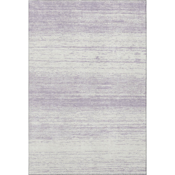 10' X 14' Striped Washable Area Rug With UV Protection (668143) - Lavender / Ivory