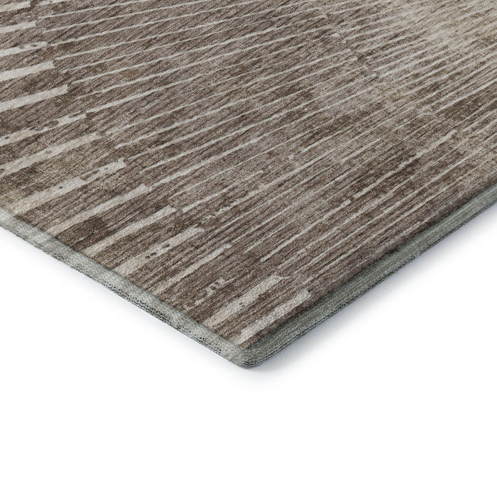 10' X 14' Geometric Washable Area Rug With UV Protection (648352) - Taupe / Ivory