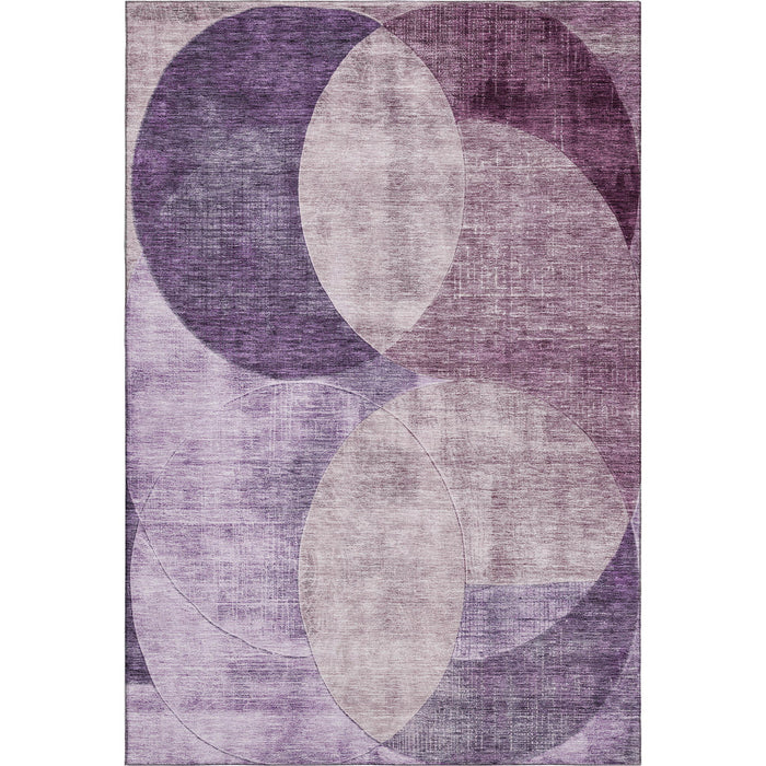 10' X 14' Geometric Washable Area Rug With UV Protection (686282) - Purple / Lilac / Mauve
