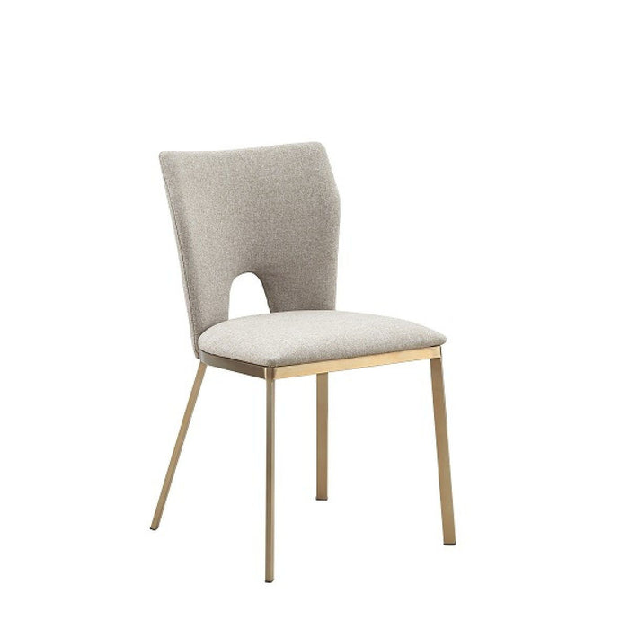 Fabric Open Back Dining Side Chairs (Set of 2) - Beige