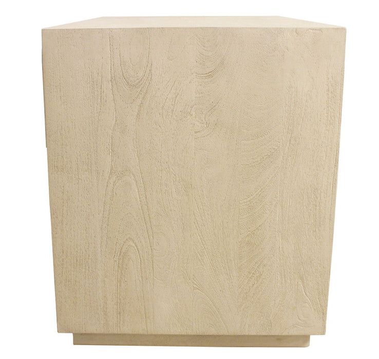 24" Solid Wood Ribbed Texturere One Drawer Nightstand - Natural