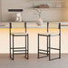 Giga Style B woven bar stools with backrest, paper rope weave, creamy white dining chairs for kitchen island, set of two