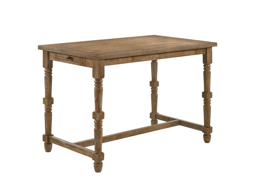 54" Wood Trestle Base Dining Table - Oak