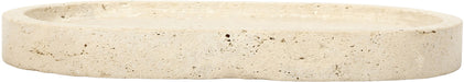 Ophelia Travertine Tray by Meridian Furniture, elegant rectangular tray with natural travertine surface and sleek metal handles.