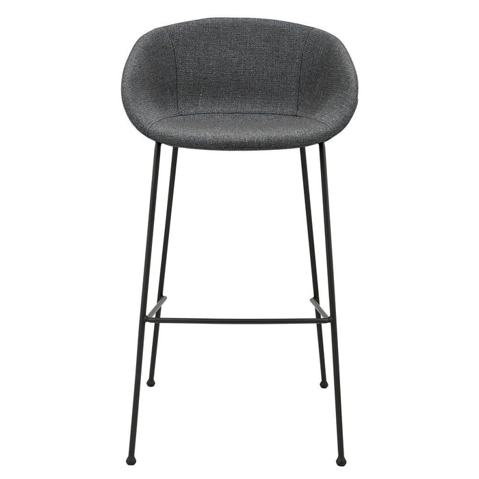 Steel Low Back Bar Height Bar Chairs (Set of 2) - Gray And Black