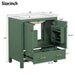 Giga bathroom vanity with single undermount sink, wood frame, two doors, drawer, soft-close, multifunctional storage.