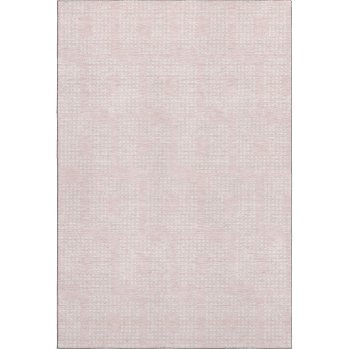 10' X 14' Geometric Washable Area Rug With UV Protection (670730) - Pink / Ivory