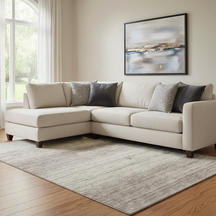 10' X 14' Striped Washable Area Rug With UV Protection (668193) - Taupe / Beige
