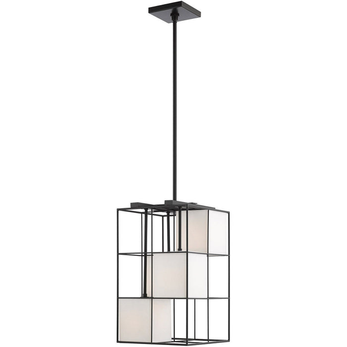 25" Four Light Dimmable Chandelier With Shades - Black