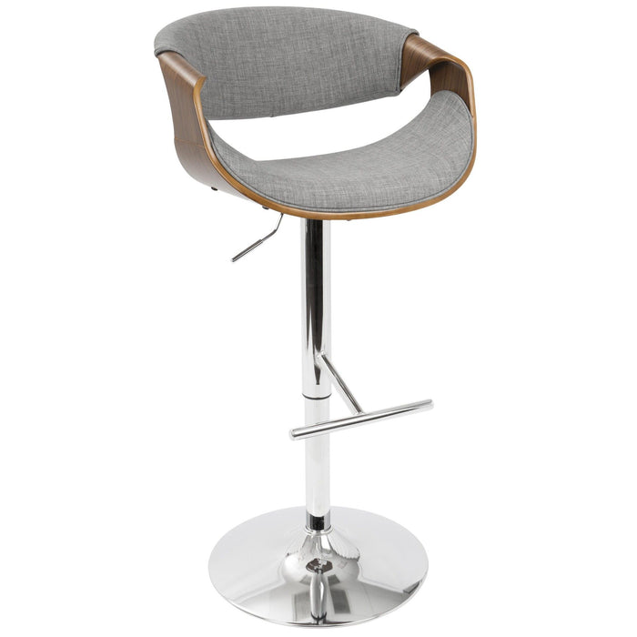 Curvo - Adjustable Barstool With Swivel - Walnut (Set of 2)