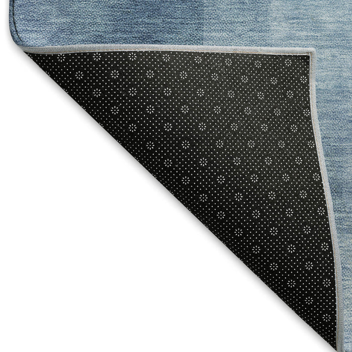10' X 14' Geometric Washable Area Rug With UV Protection (692487) - Blue / Ivory