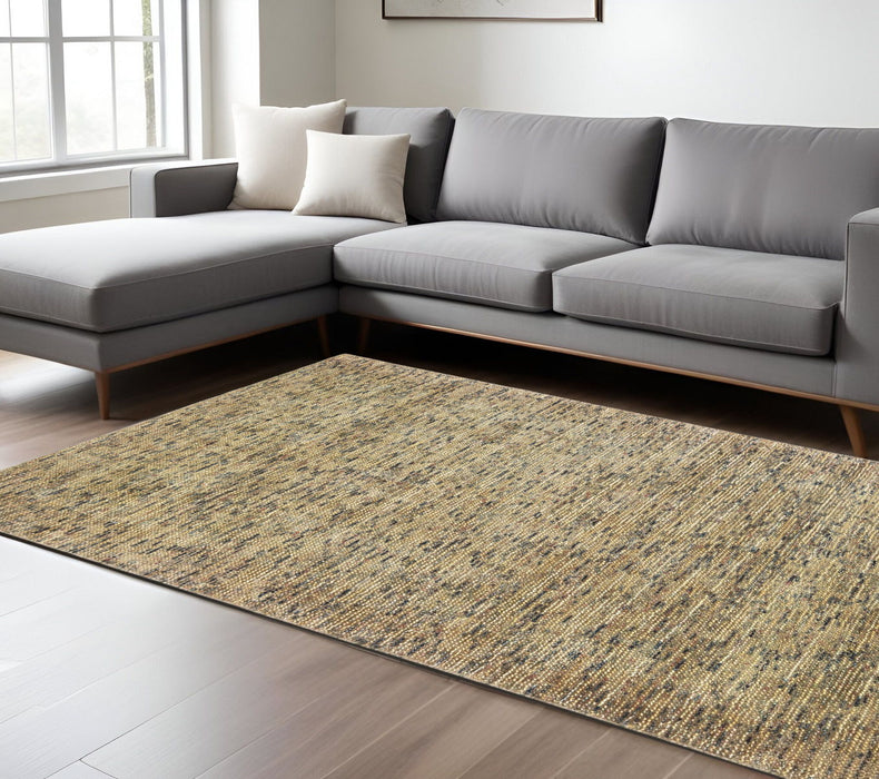 6' X 9' Hand Tufted Area Rug - Gold And Green