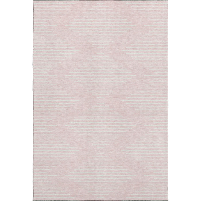 10' X 14' Geometric Washable Area Rug With UV Protection (679768) - Pink / Ivory