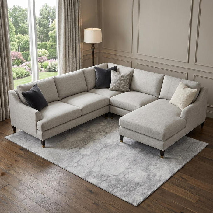 10' X 14' Abstract Washable Area Rug With UV Protection (656777) - Silver / Gray