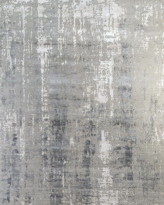 8' X 10' Abstract Hand Knotted Area Rug - Ivory