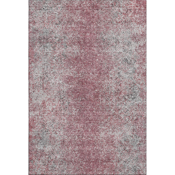 10' X 14' Abstract Washable Area Rug With UV Protection (667180) - Merlot / Gray