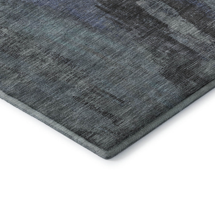 10' X 14' Abstract Washable Area Rug With UV Protection (695978) - Blue / Charcoal / Gray