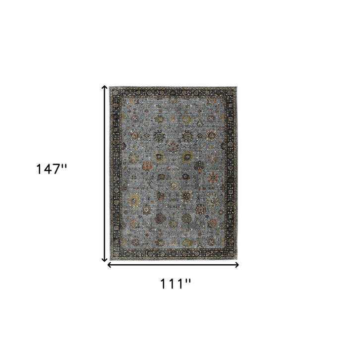 9' X 12' Floral Medallion Area Rug - Black