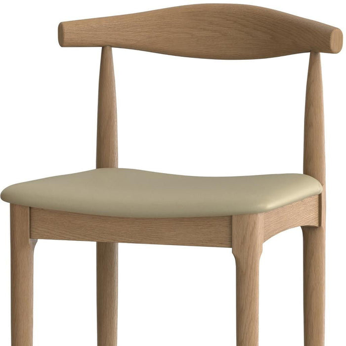 Solid Wood Dining Parsons Chairs (Set of 2) - Cream / Natural