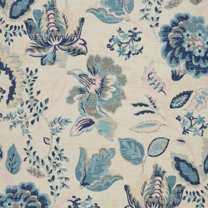 9' X 12' Floral Area Rug (551397) - Ivory / Blue