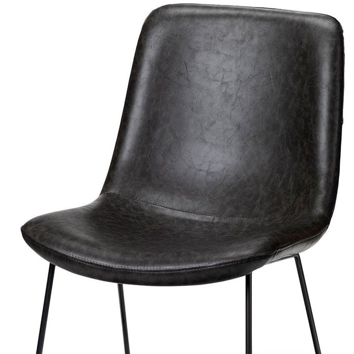 Upholstered Faux leather Side Chairs (Set of 2) - Black