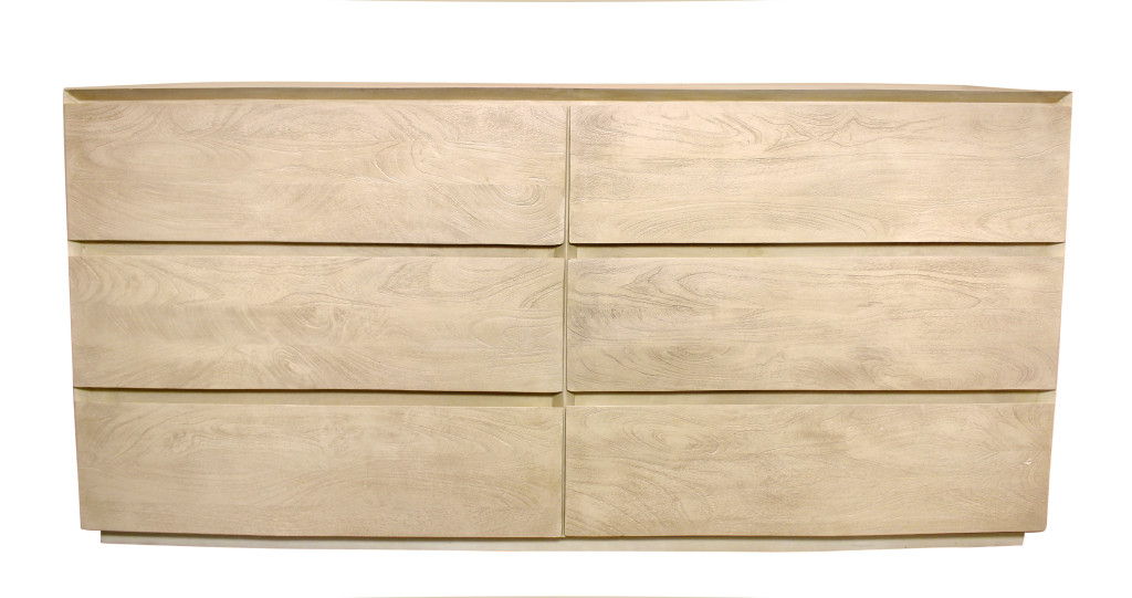 72" Solid Wood Six Drawer Double Dresser - Natural