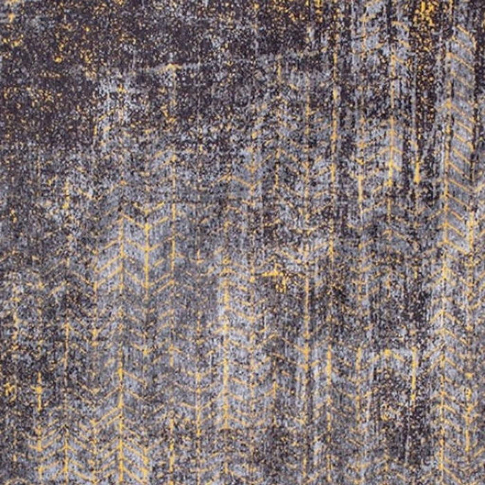 5' X 7' Chevron Washable Area Rug (548413) - Black / Gold