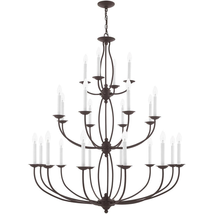 50" Multi Light Dimmable Chandelier With Shades - Bronze