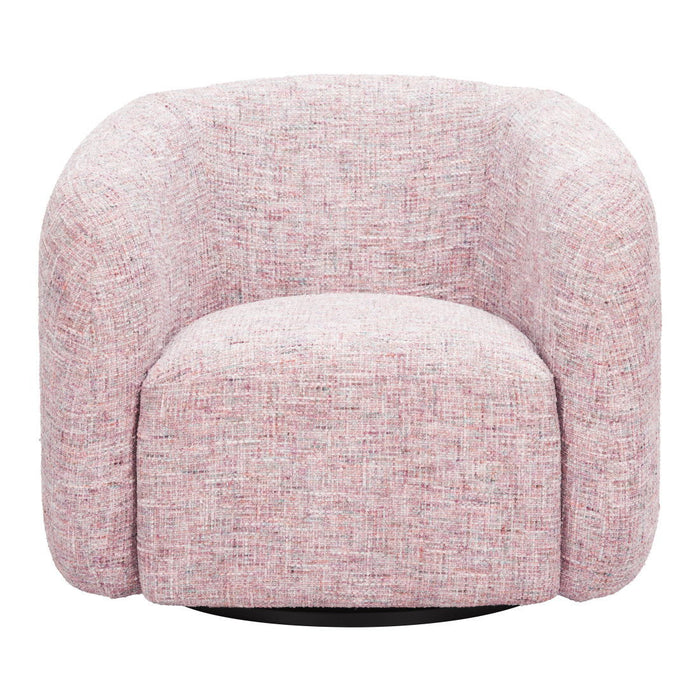 33" Modern Upholstered Swivel Arm Chair - Pink