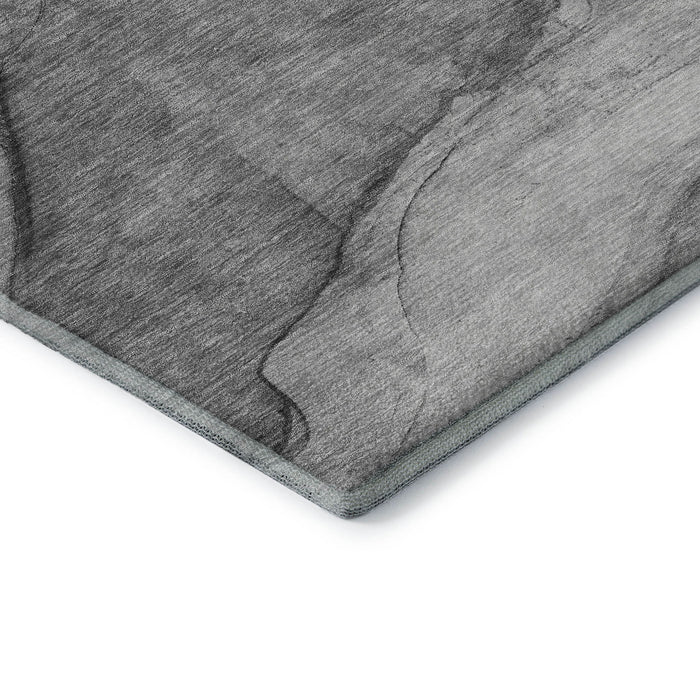10' X 14' Abstract Washable Area Rug With UV Protection (651106) - Gray / Ivory