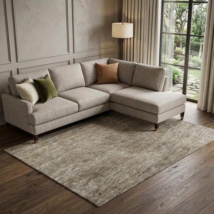 10' X 14' Abstract Washable Area Rug With UV Protection (688099) - Brown / Beige