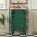 Giga bathroom vanity with sink, storage cabinet with door, drop-in sink, compact freestanding design in neutral finish.