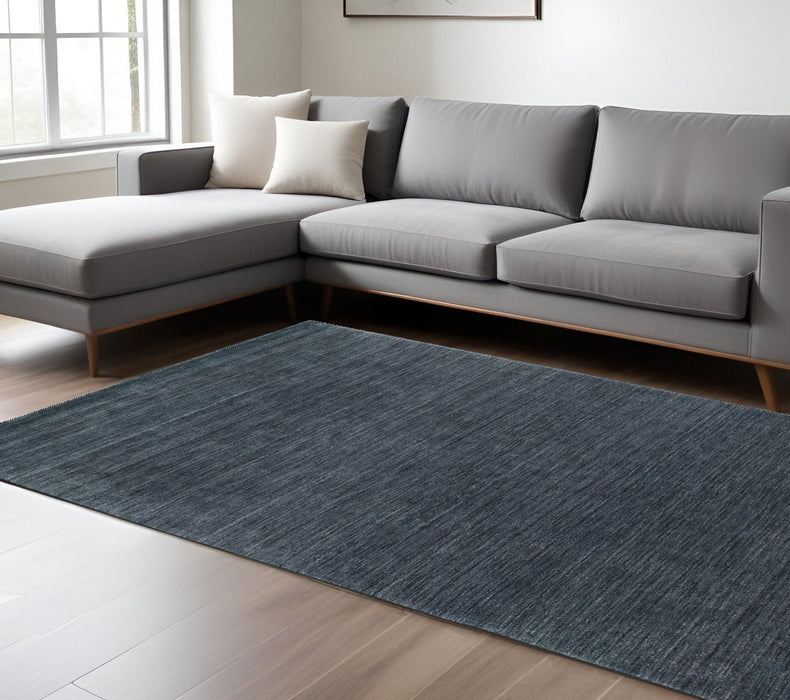 6' X 9' Wool Hand Tufted Area Rug - Navy Blue