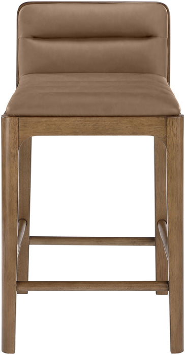 Ellis - Vegan Leather Upholstered Counter Stool (Set of 2) - Brown Base