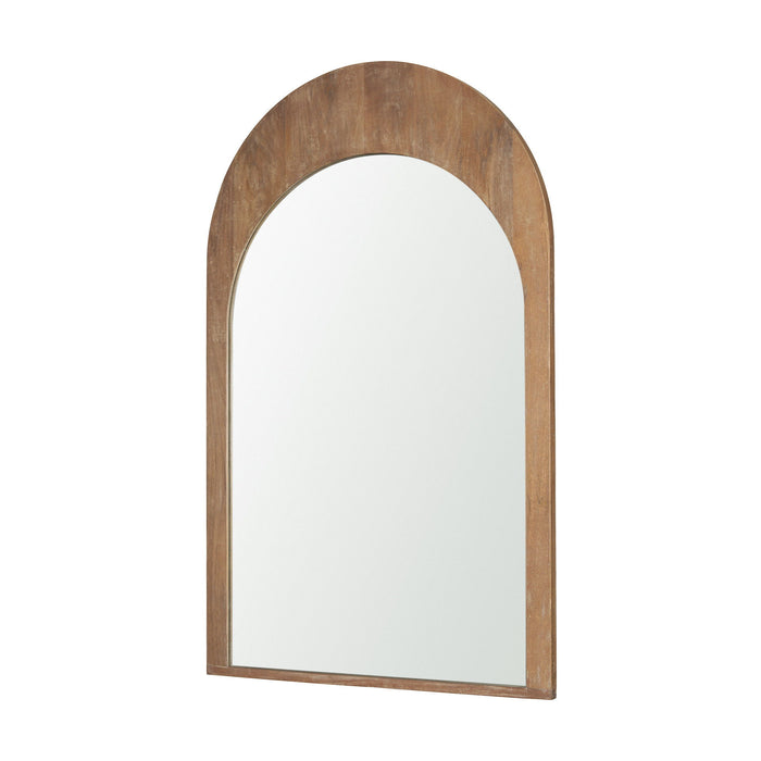 48" Solid Arch Framed Accent Mirror - Light Brown