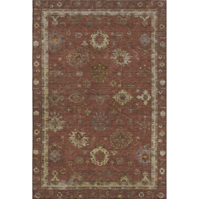 10' X 14' Oriental Washable Area Rug With UV Protection (716419) - Rust / Beige