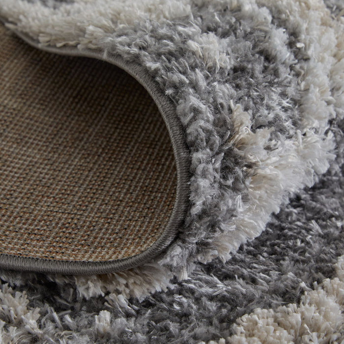 7.9' x 10' Abstract Power Loom Area Rug - Gray And Ivory