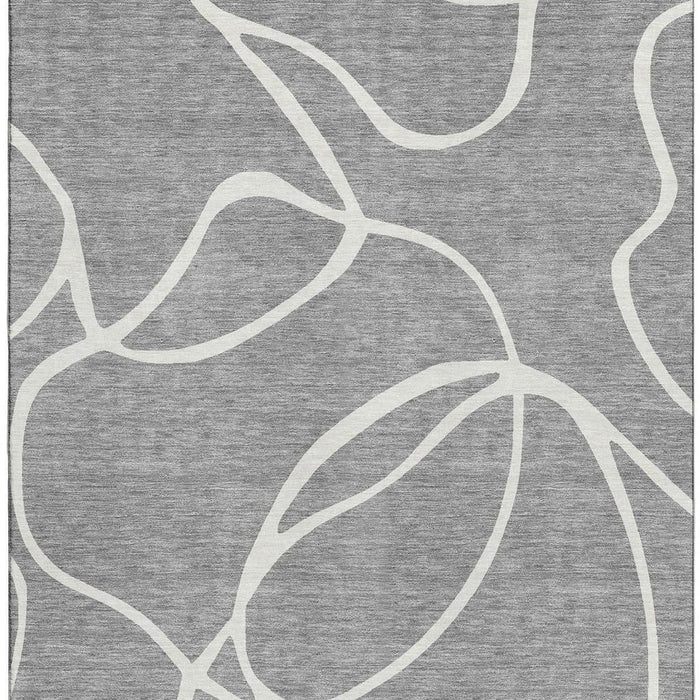 10' X 14' Abstract Washable Area Rug With UV Protection (678646) - Gray / Ivory