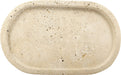 Ophelia travertine tray by Meridian Furniture, round decorative tray with natural stone finish and elegant design.