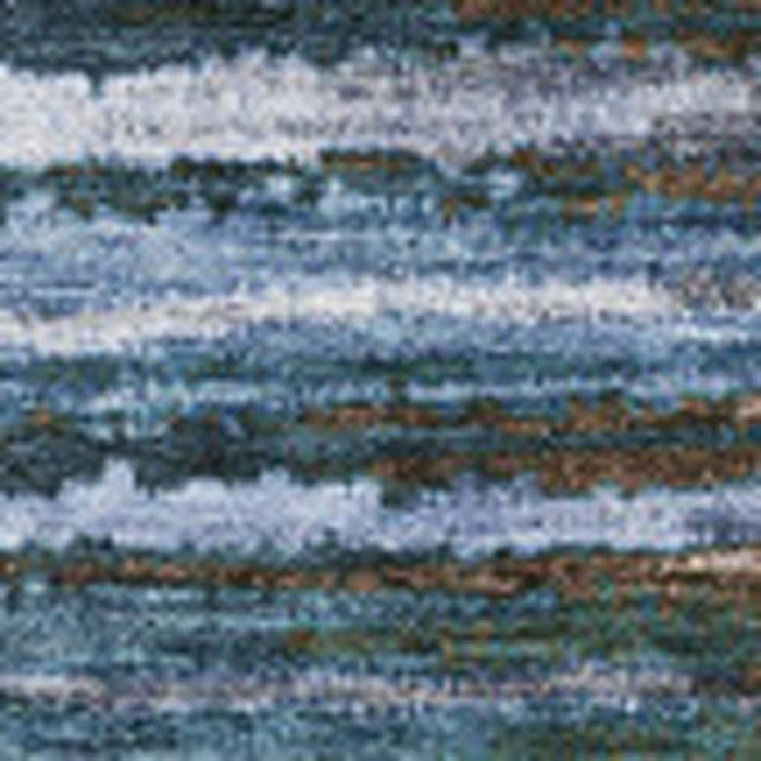 10' X 14' Striped Washable Area Rug With UV Protection (650986) - Blue / Brown / Gray