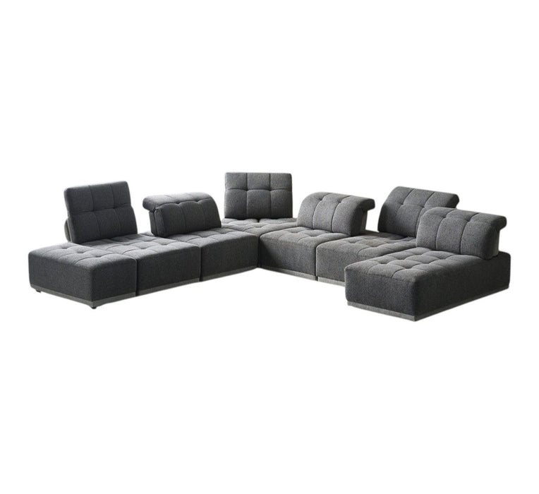 Polyester Modular U Shaped Seven Piece Corner Sectional - Gray