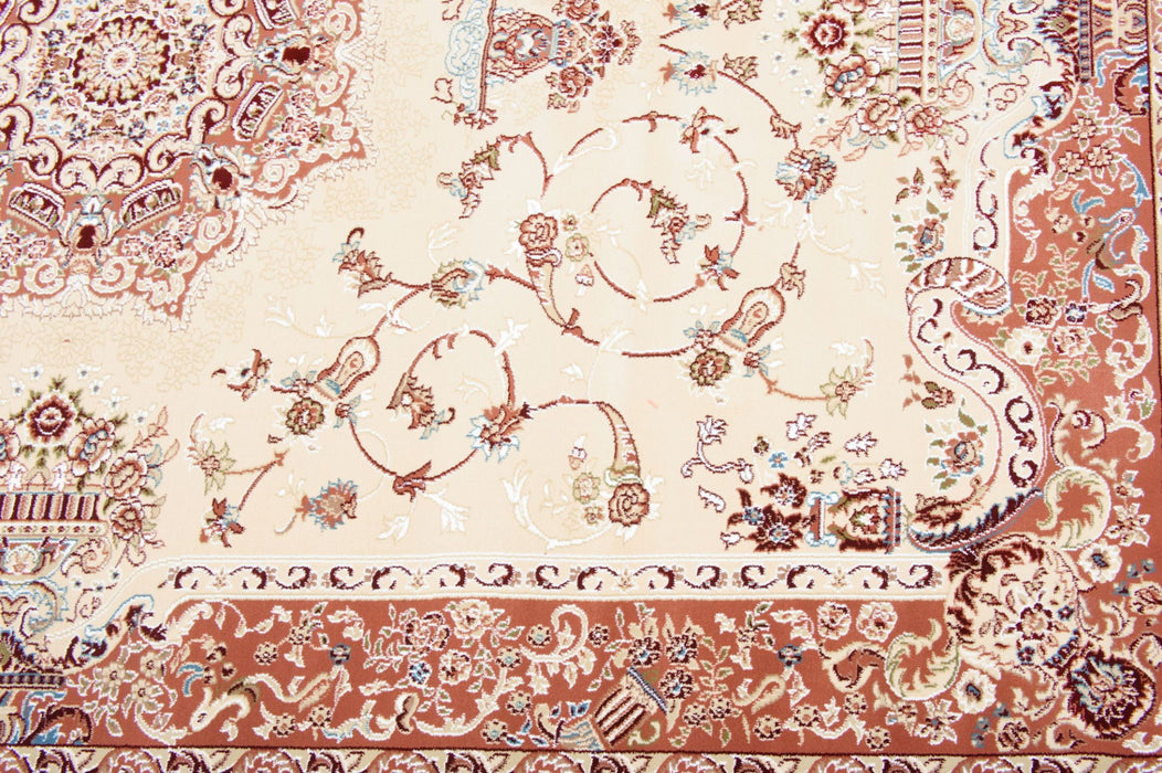 10' x 13' Oriental Washable Non Skid Area Rug - Red And Ivory