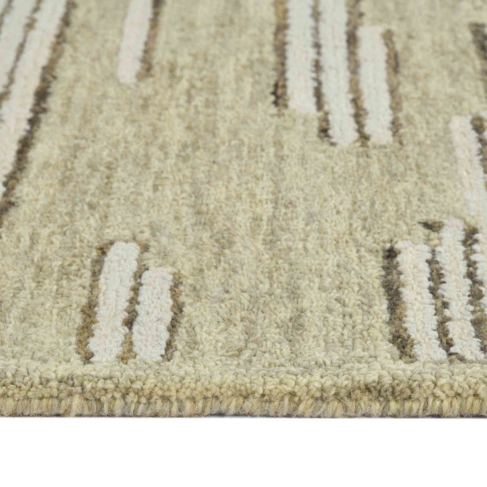 13' X 9' Wool Geometric Hand Hooked Area Rug - Gray And Ivory