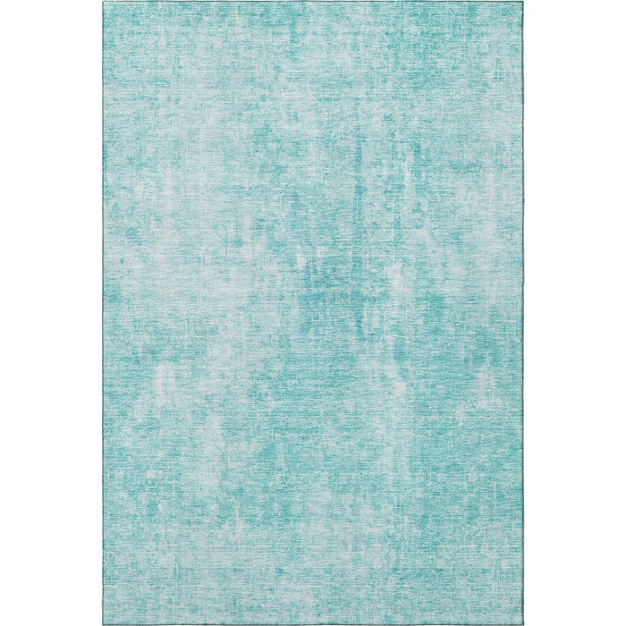 10' X 14' Abstract Washable Area Rug With UV Protection (654814) - Teal / Ivory