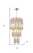 Silver metal chandelier with seven crystal glass shades, stylish statement lighting fixture by HomeRoots.