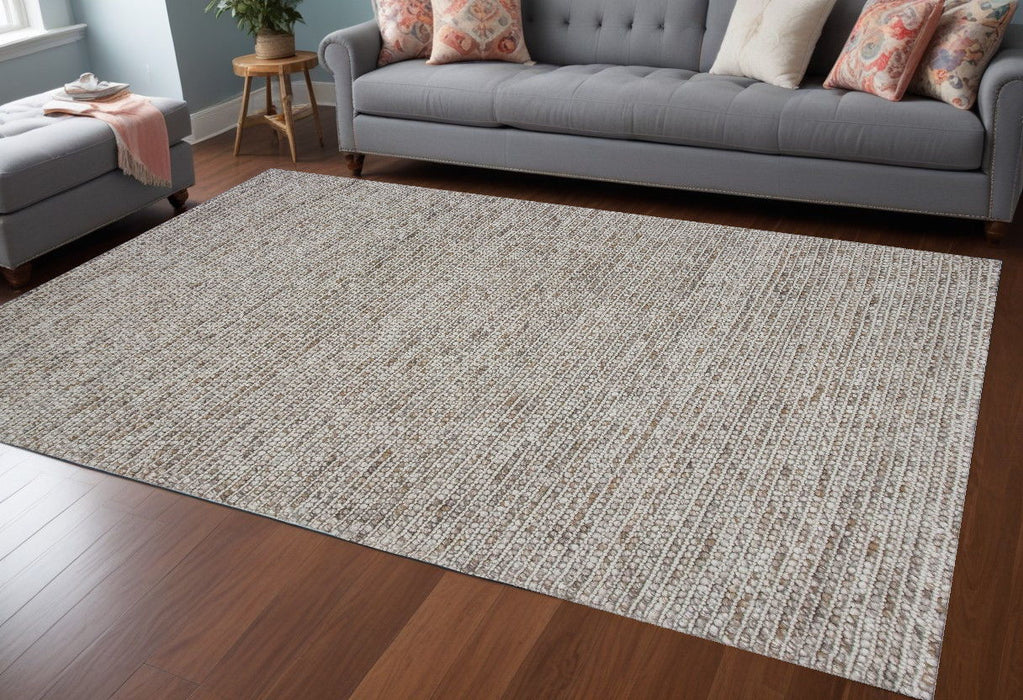 9' x 13' Hand Woven Knobby Loop Indoor Area Rug - Natural Beige