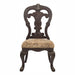Giga elegant cherry upholstered side chair set with traditional design, featuring tipping fabric on comfortable, stylish dining chairs