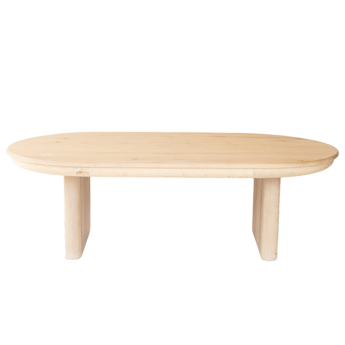 54" Solid Wood Oval Solid Coffee Table - Natural