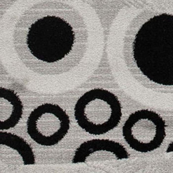 7' Geometric Runner Rug (609629) - Gray / Black